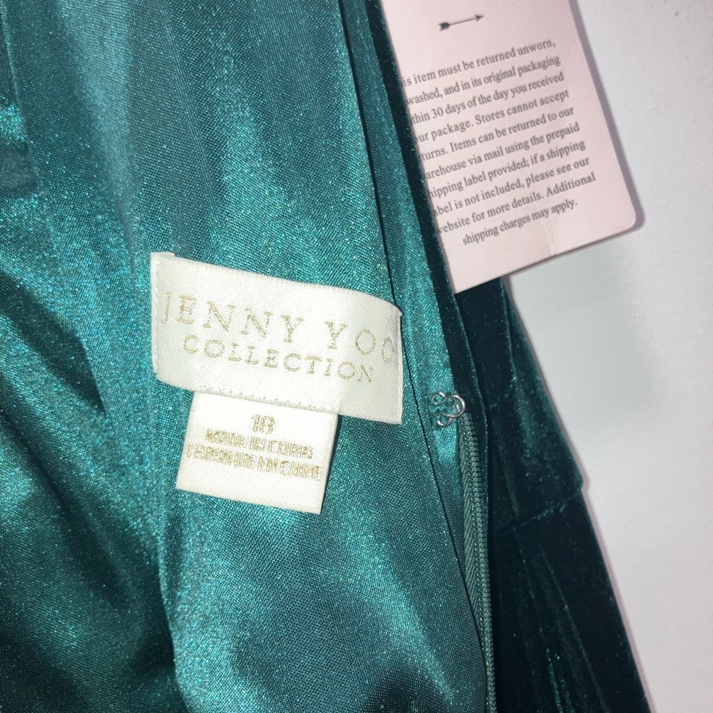 Jenny Yoo Logan Deep-V Velvet Column Gown - Picture 3 of 7